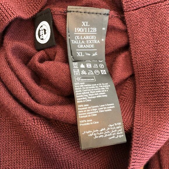 All Saints mens maroon merino wool turtleneck sweater size Extra Large XL - Picture 8 of 14